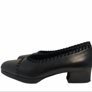 prada block heel loafer